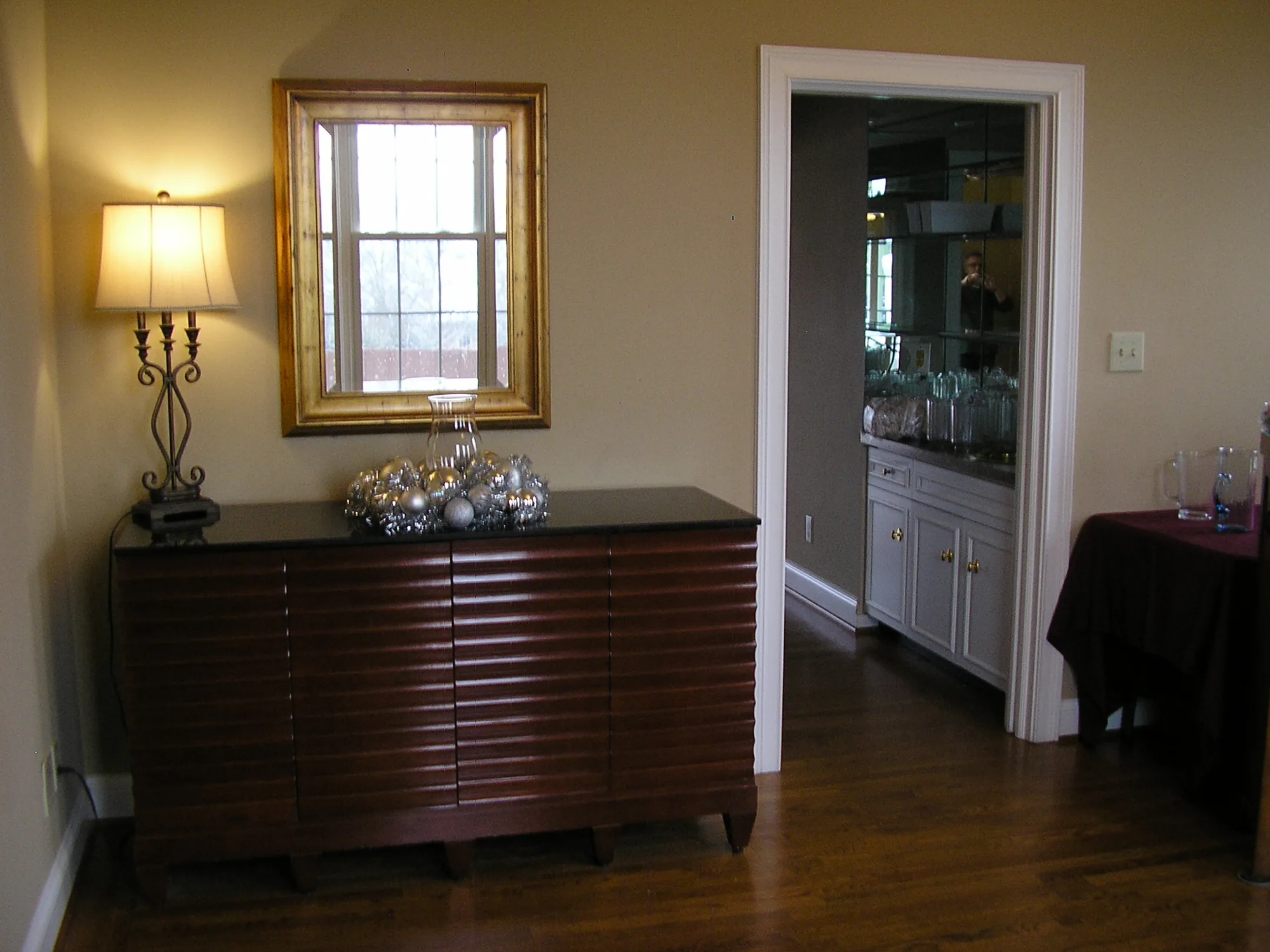 A kitchen counter and cabinetry detail