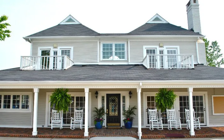 The clubhouse patio